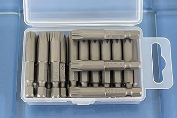 TMAX 25 pc T45 Torx Star Head Screwdriver Bit Set, S2 Steel